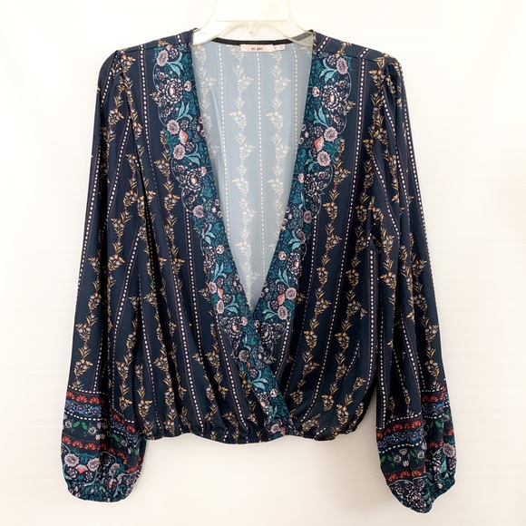 Francesca's Collections Tops - MI AMI FLORAL OPEN FRONT BLOUSE | Sz. XL